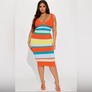 Plus size ribbbed midi dress size 2X